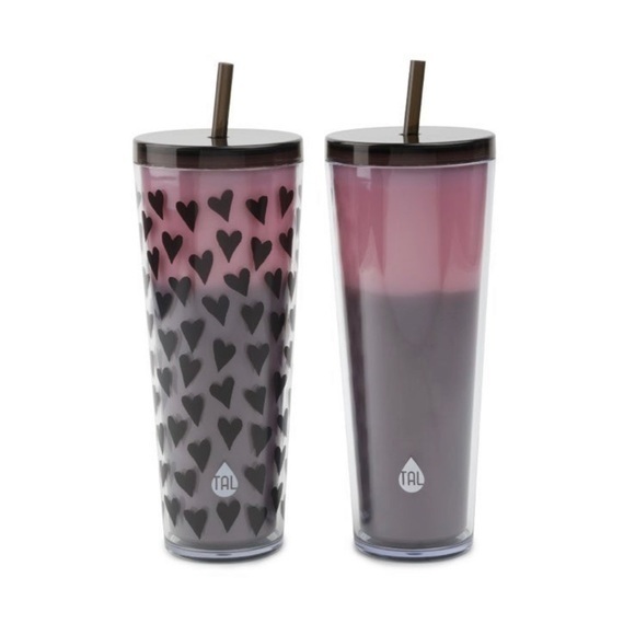 TAL 2-pack Color Changing Axel Tumblers 24 oz Valentines Tumblers Black Hearts - Picture 3 of 10